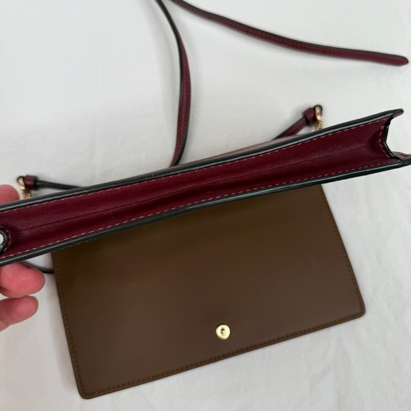 Coach Anna Foldover Clutch Crossbody in Brown with Wildflower Print - Picture 6 of 16